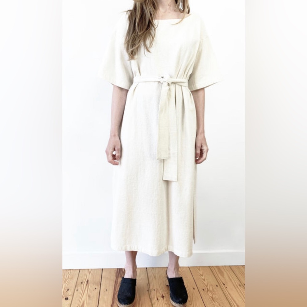 🏺 PO-EM XS Shammy Dress in Woven Khadi 100% cotton textured